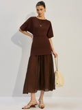Maxikleid mit transparenten Einsätzen
