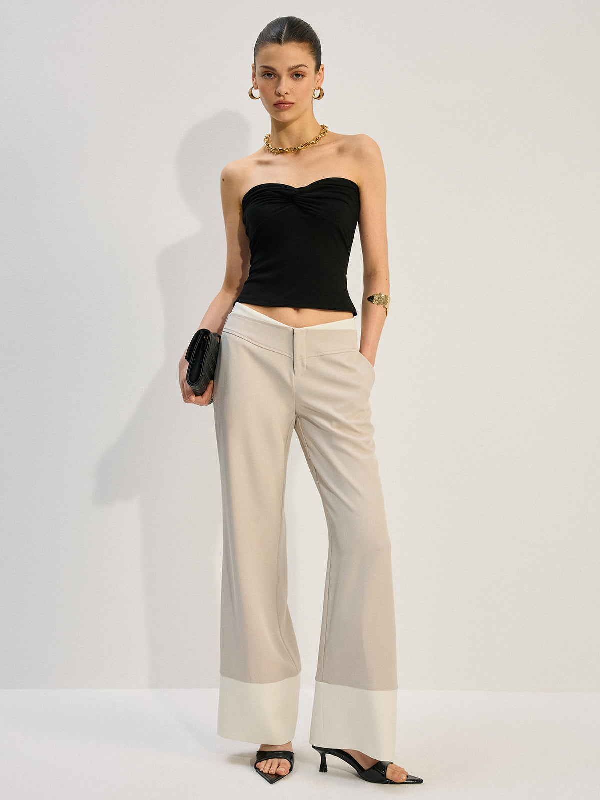 Twist-Front Strapless Top