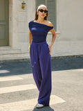 Mid-Waist Sweatpants With Drawstring