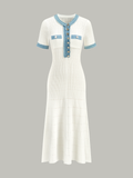 Trimmed Knit Midi Dress