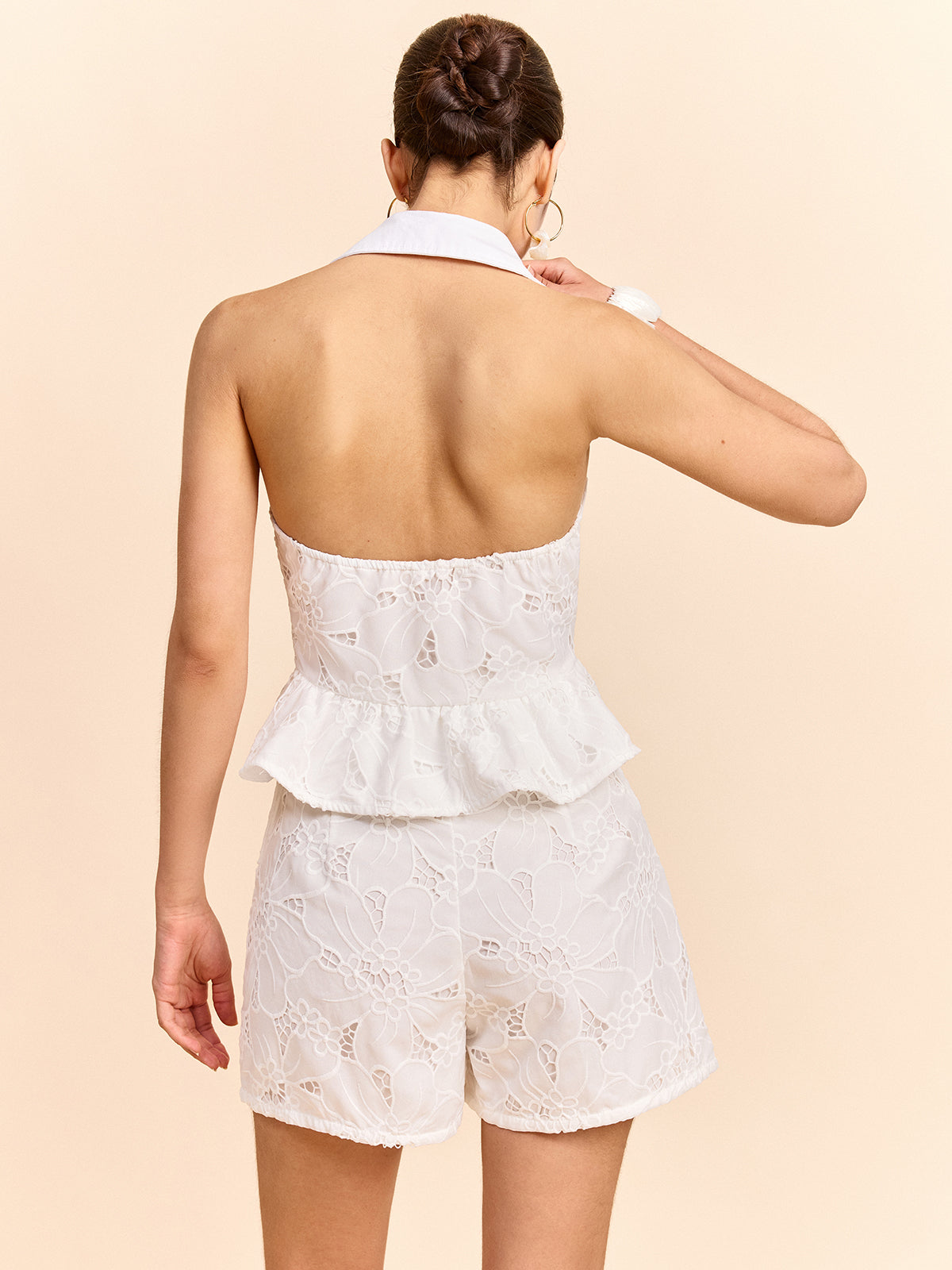 Neckholder-Top und Shorts-Set