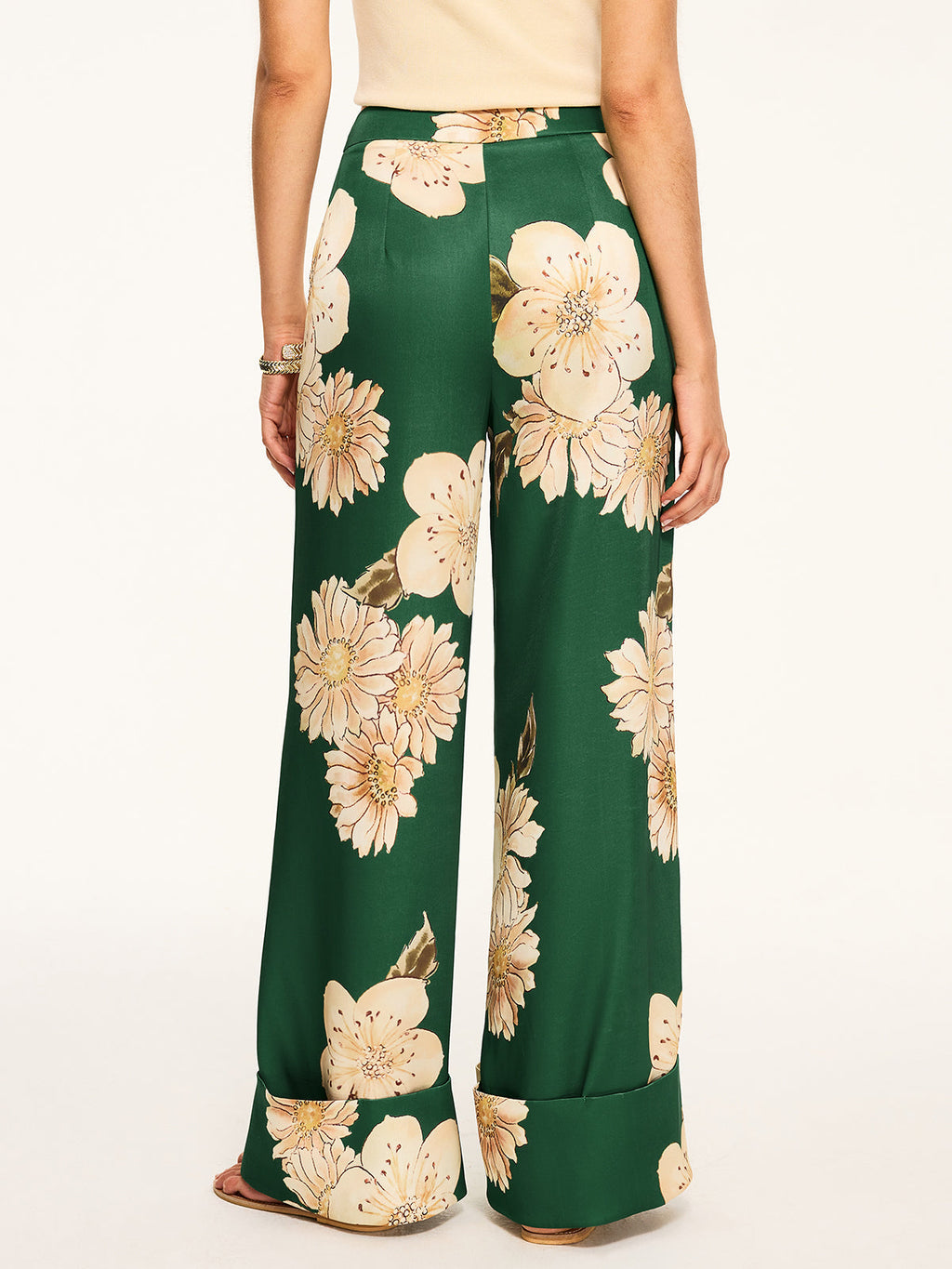 Hose mit weitem Bein und Blumenmuster