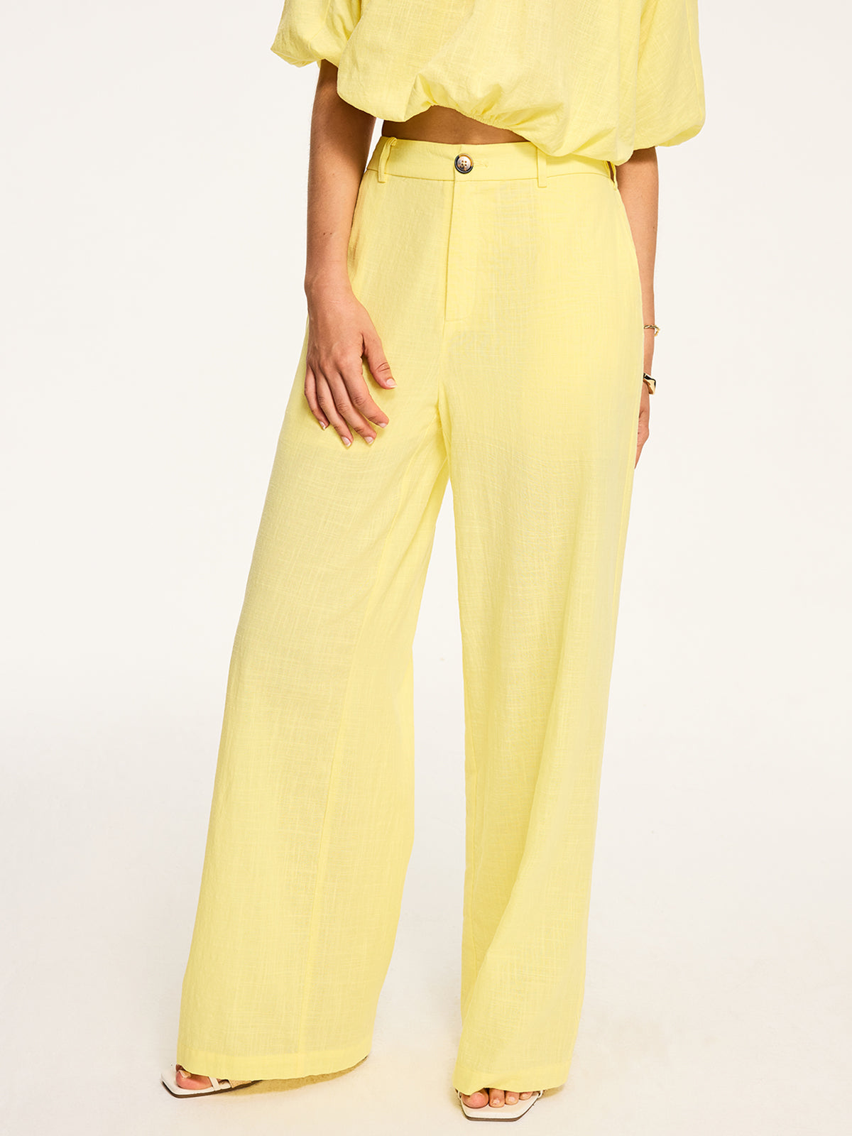 Mid-Waisted Wide-Leg Pants