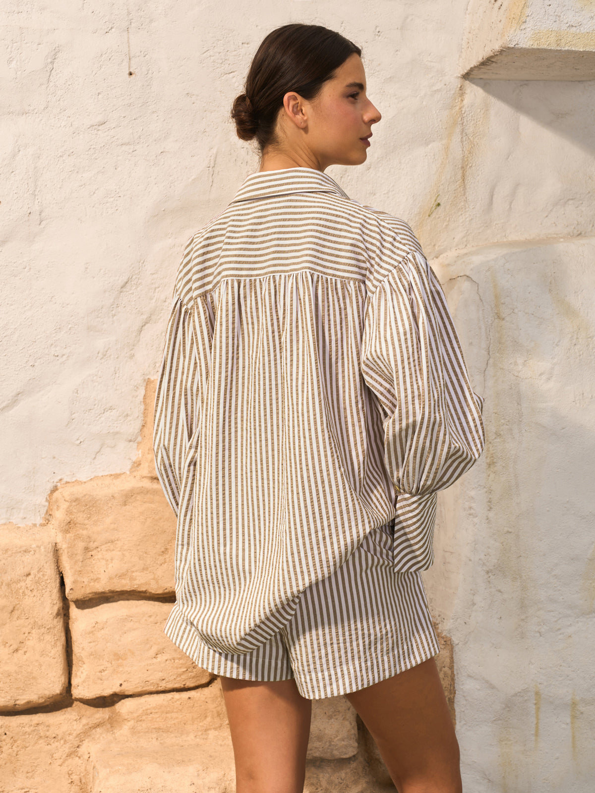 Gestreiftes Shorts-Set mit Kordelzug