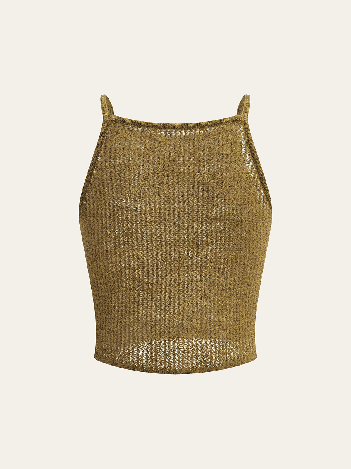Haut court en maille semi-transparente
