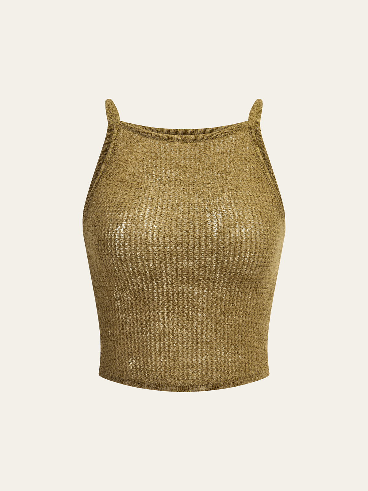 Haut court en maille semi-transparente