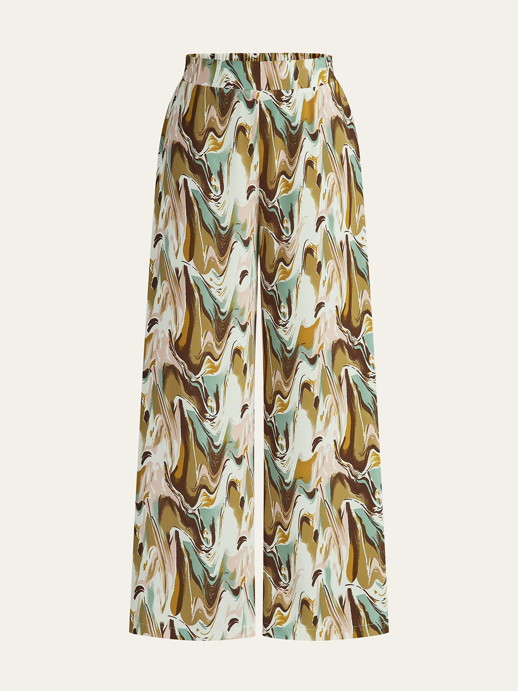 Pantalon large à imprimé abstrait