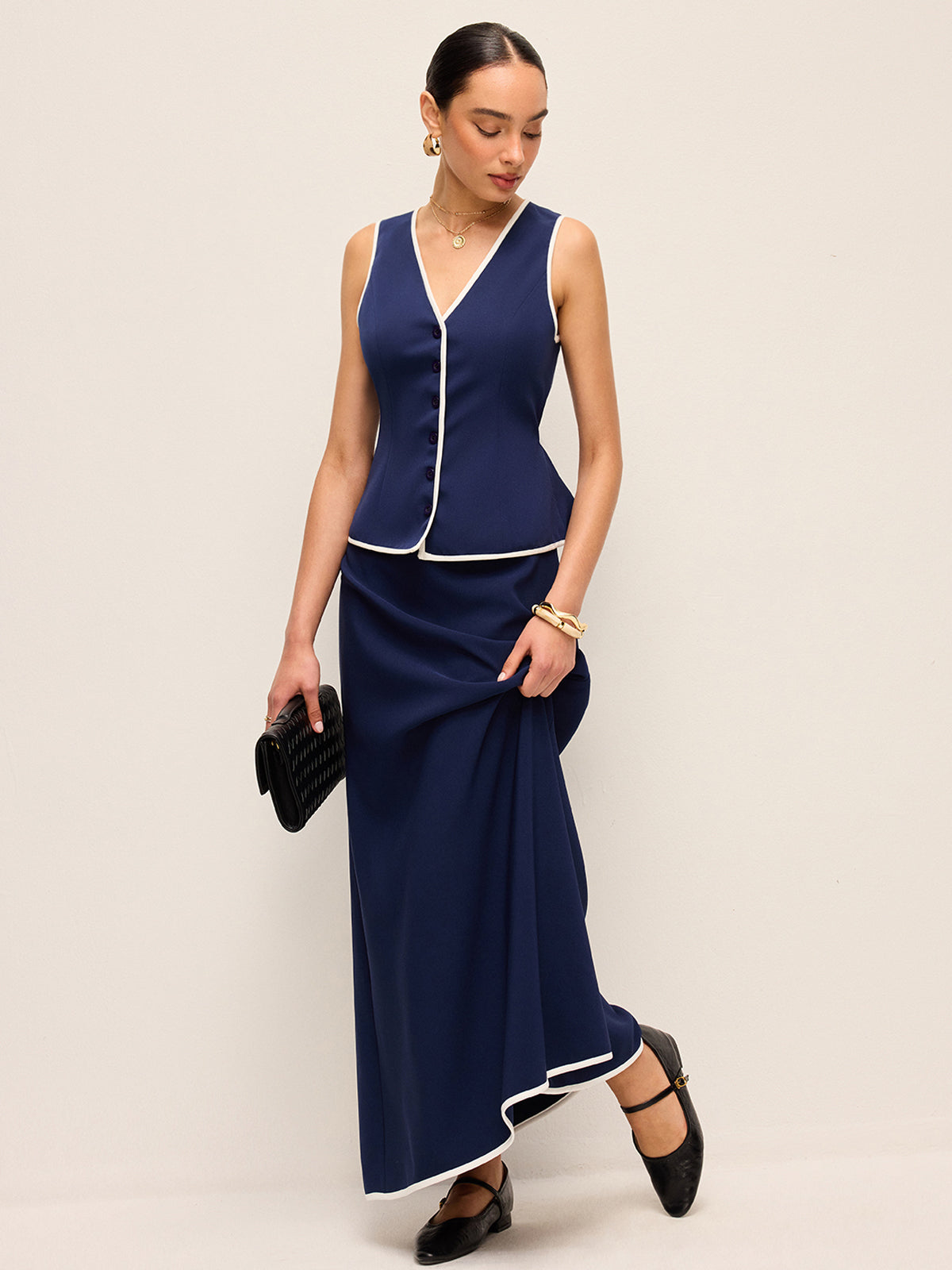 Ausgestellter Rock mit mittelhoher Taille 