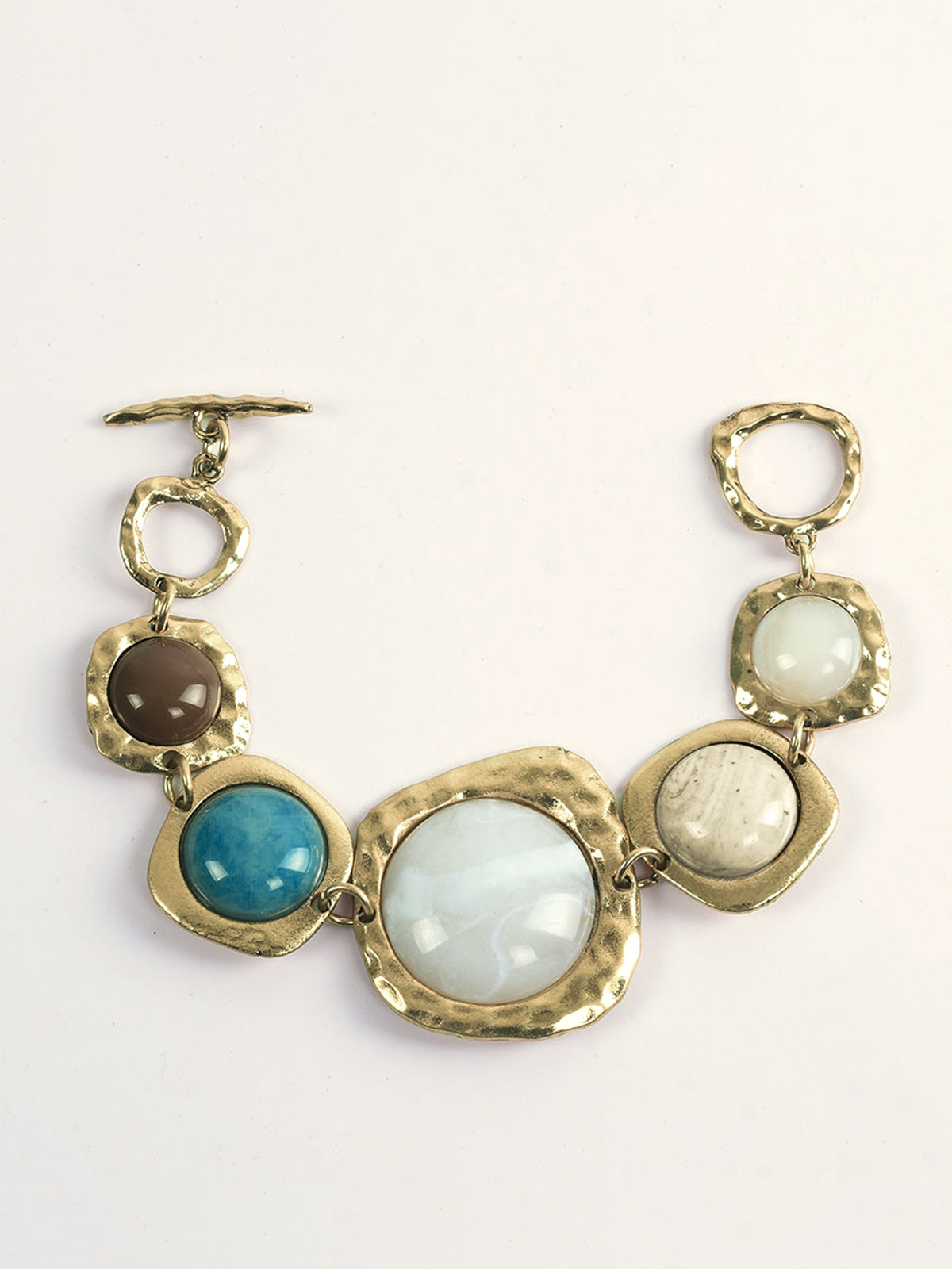 Statement-Armband mit mehreren Steinen, goldfarben