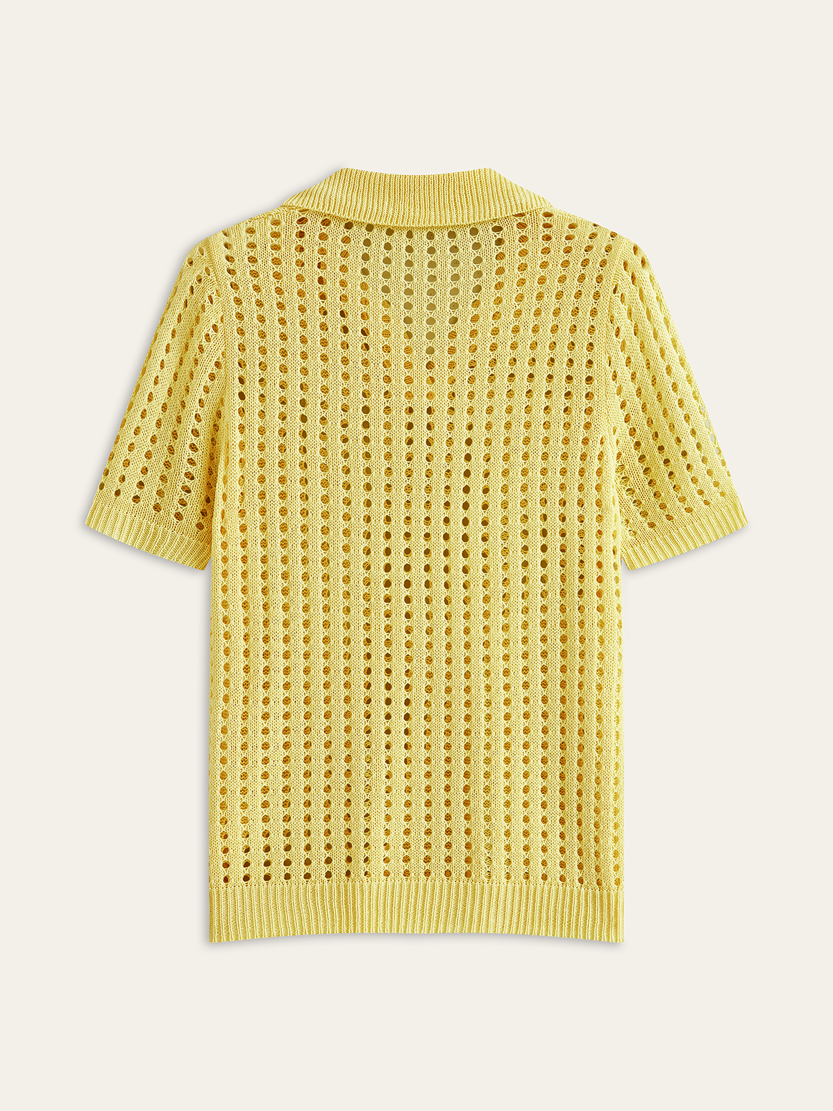 Openwork Knit Polo Top