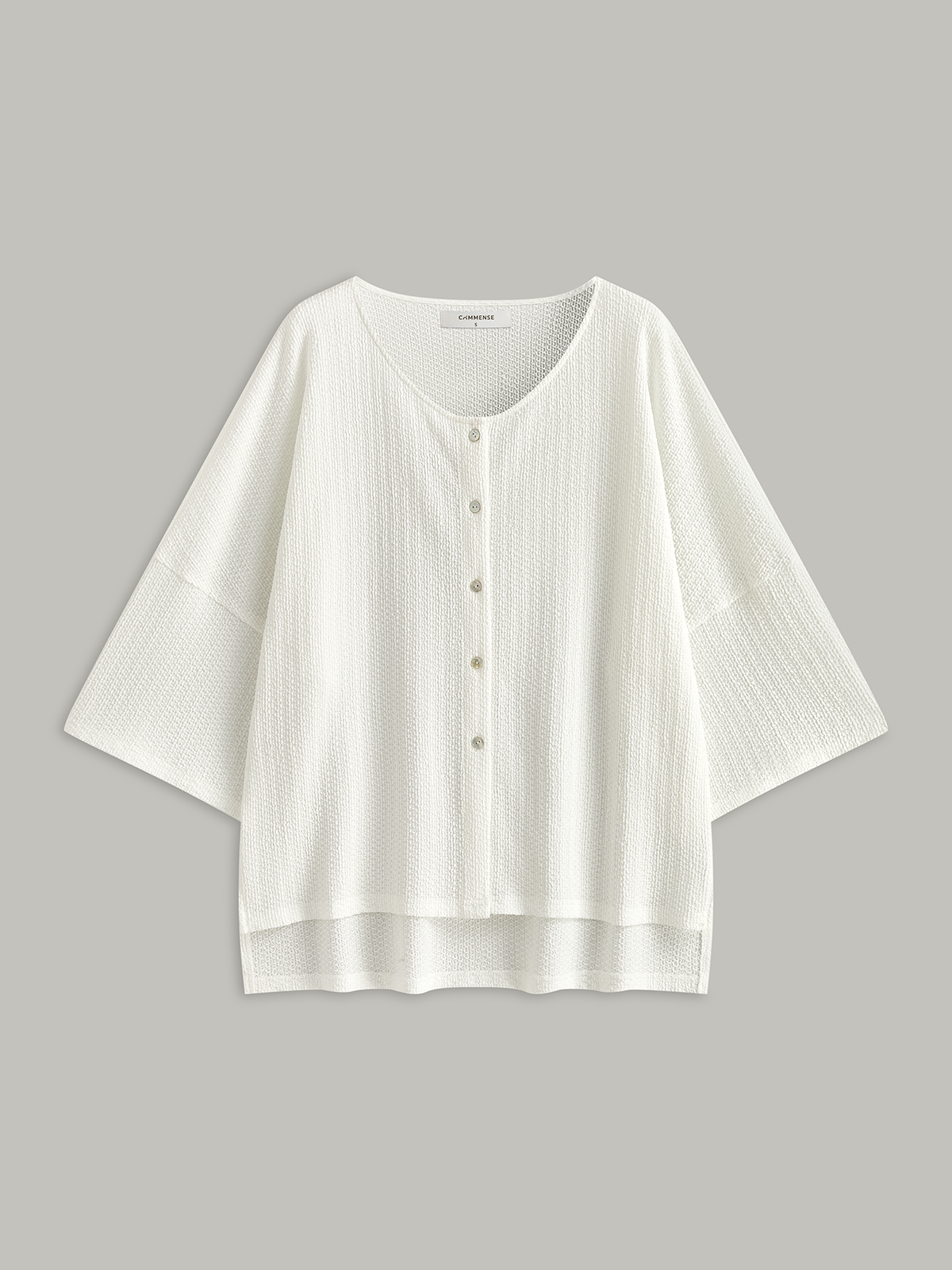 Button-Front Loose-Fit Shorts Set