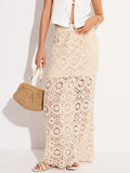 Jupe longue semi-transparente en crochet