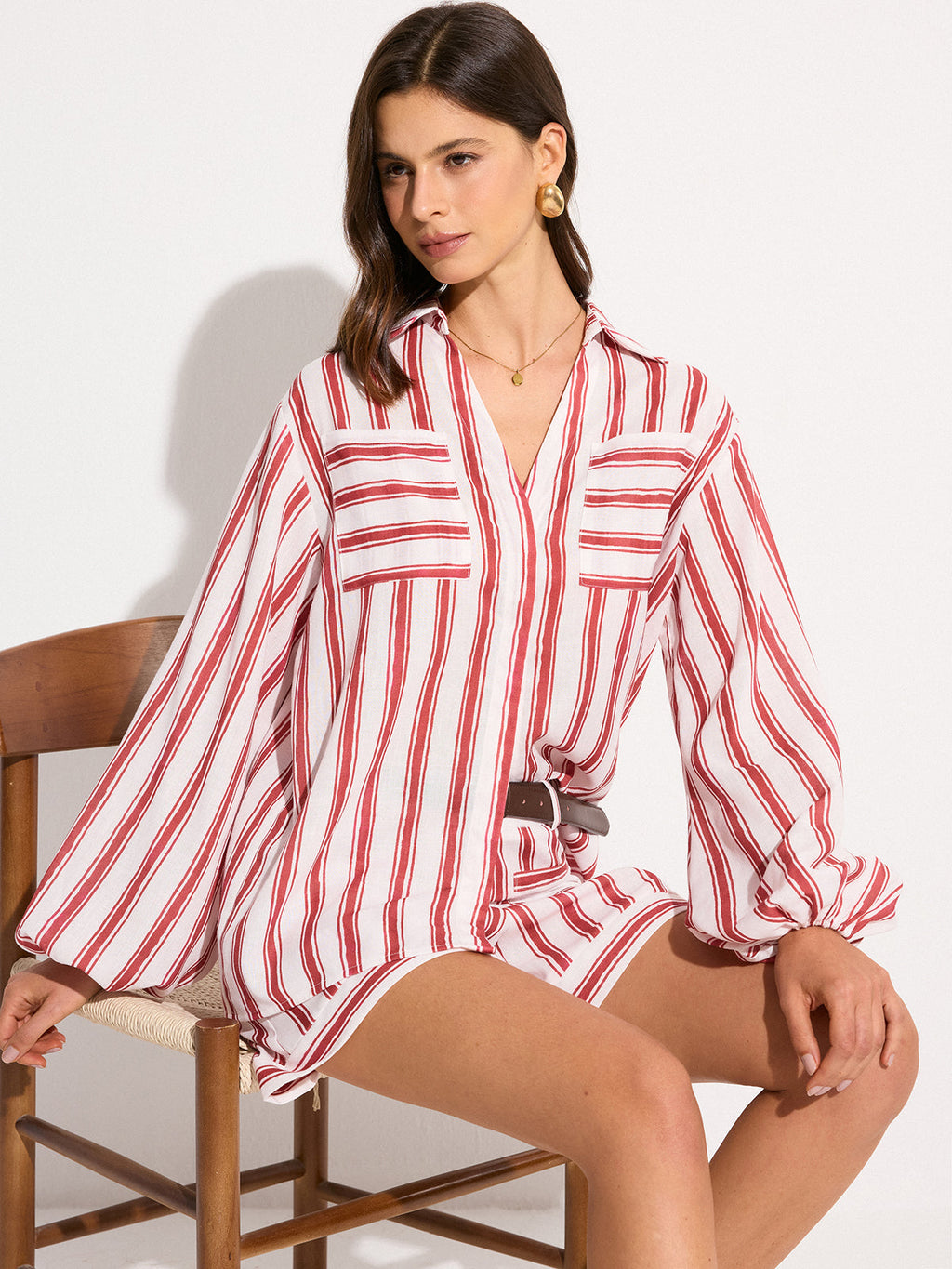 Gestreiftes Shorts-Set mit Taschen
