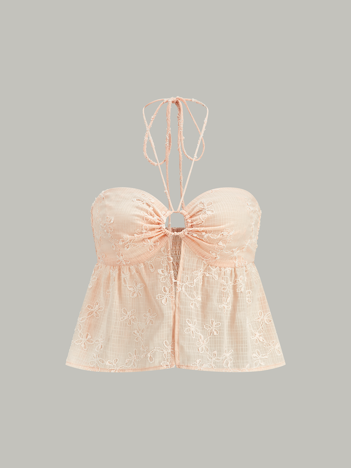 Shirred Halter Crop Top