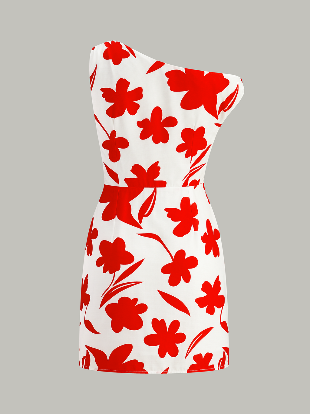 Robe asymétrique à imprimé floral et à une seule épaule