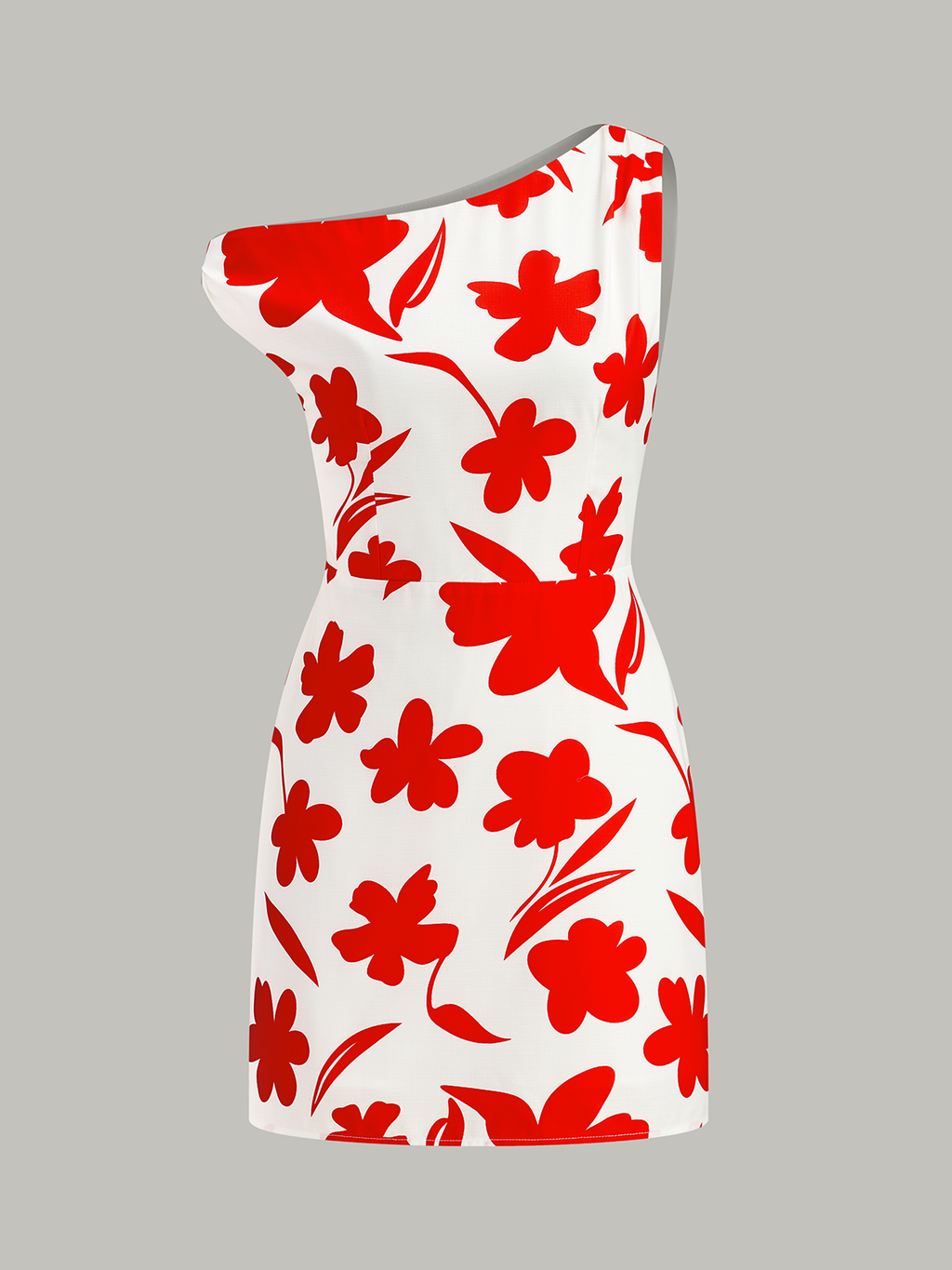 Robe asymétrique à imprimé floral et à une seule épaule