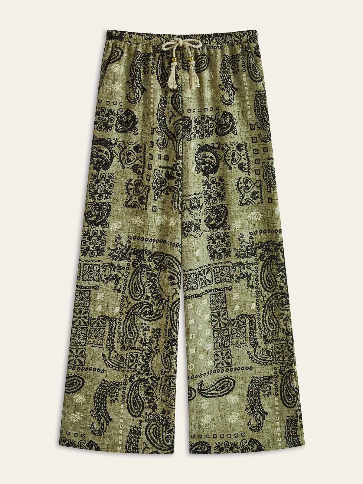 Weite Hose mit Paisley-Muster 