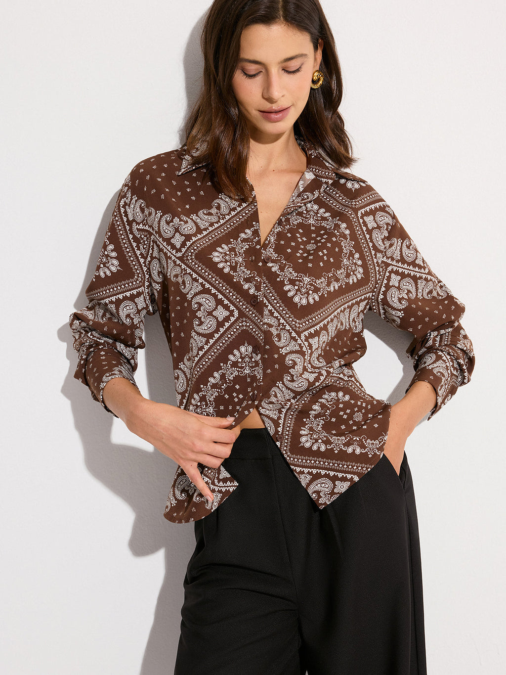 Chemise oversize imprimé cachemire