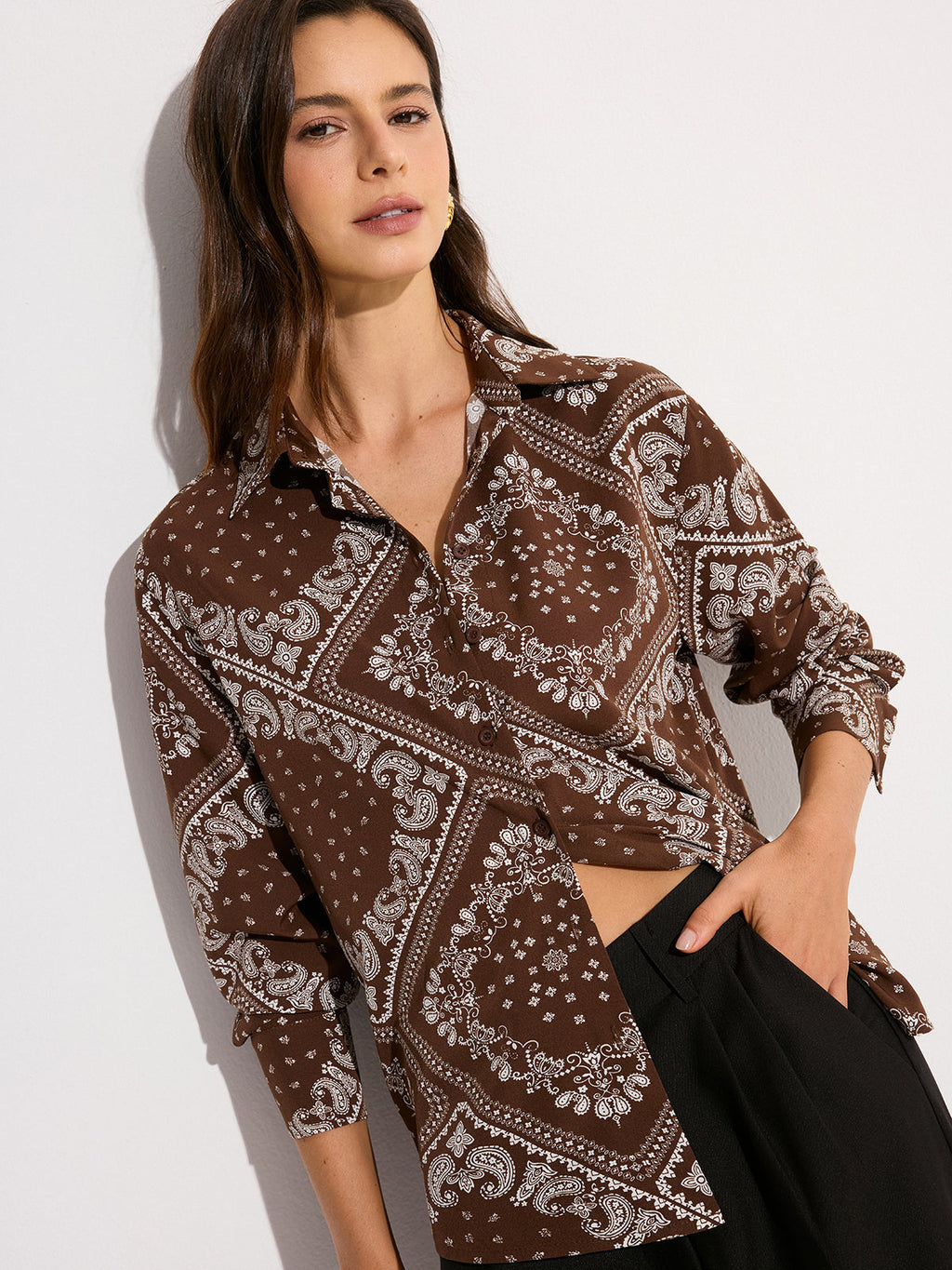 Chemise oversize imprimé cachemire
