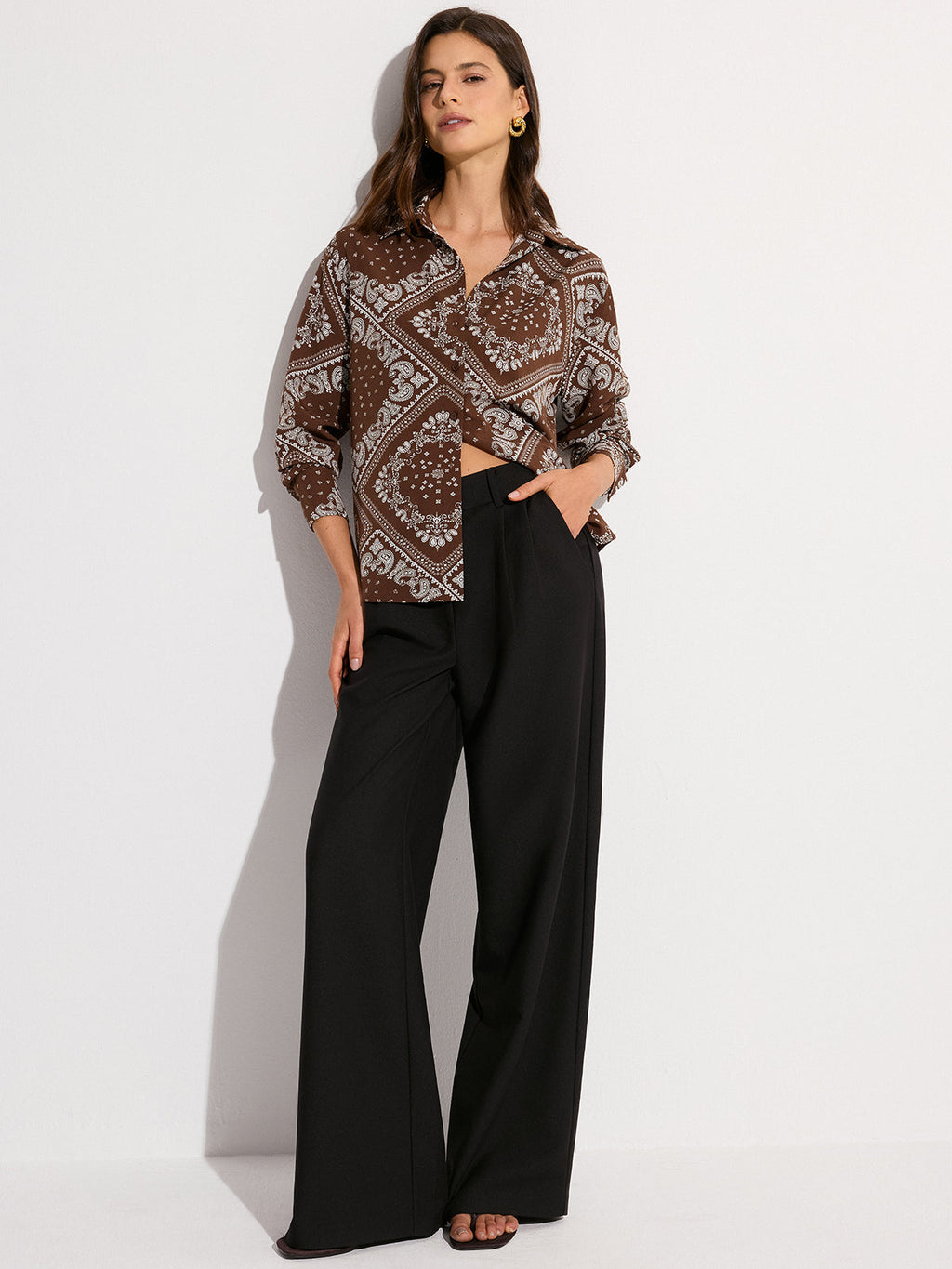 Chemise oversize imprimé cachemire