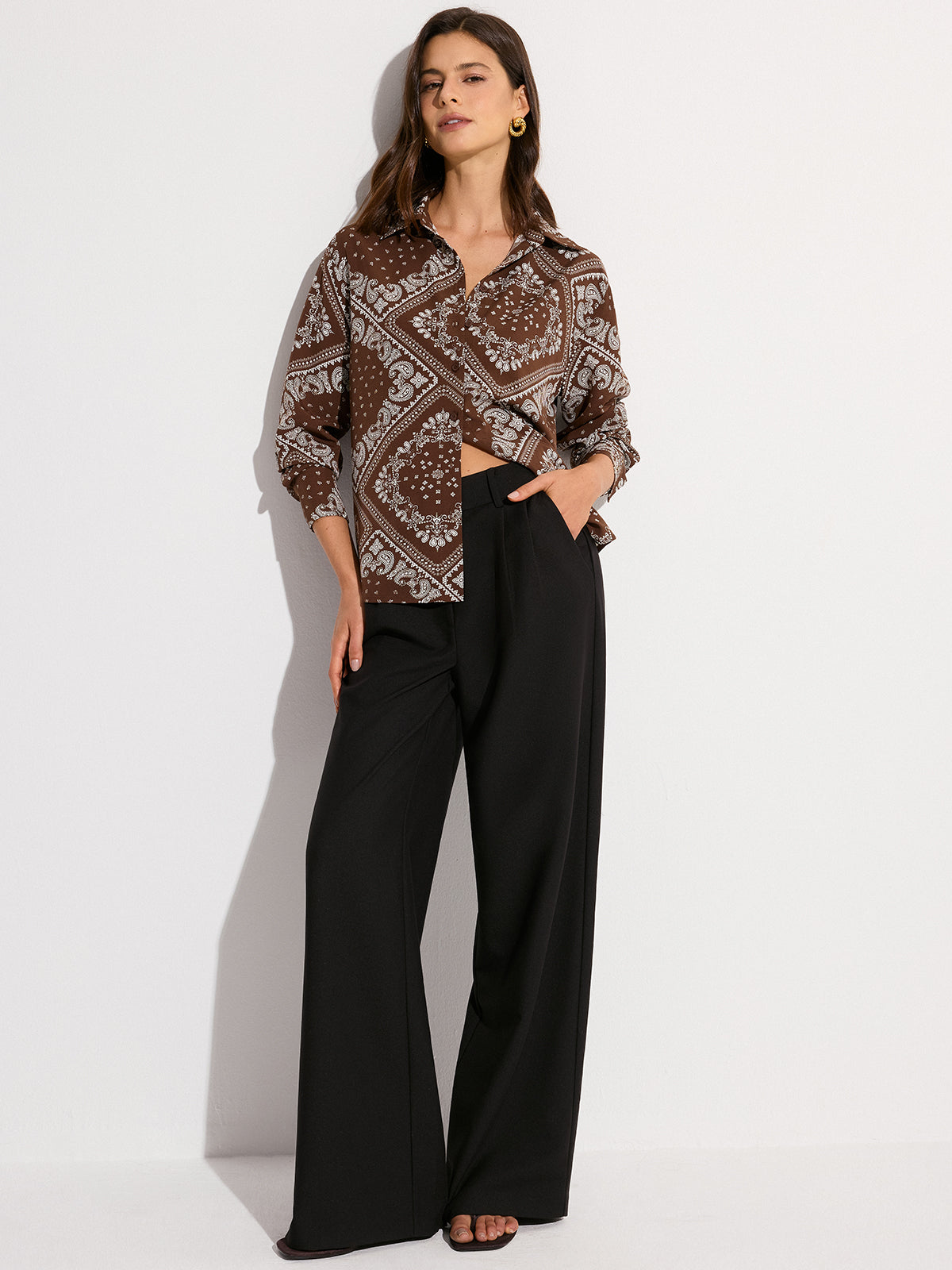Chemise oversize imprimé cachemire