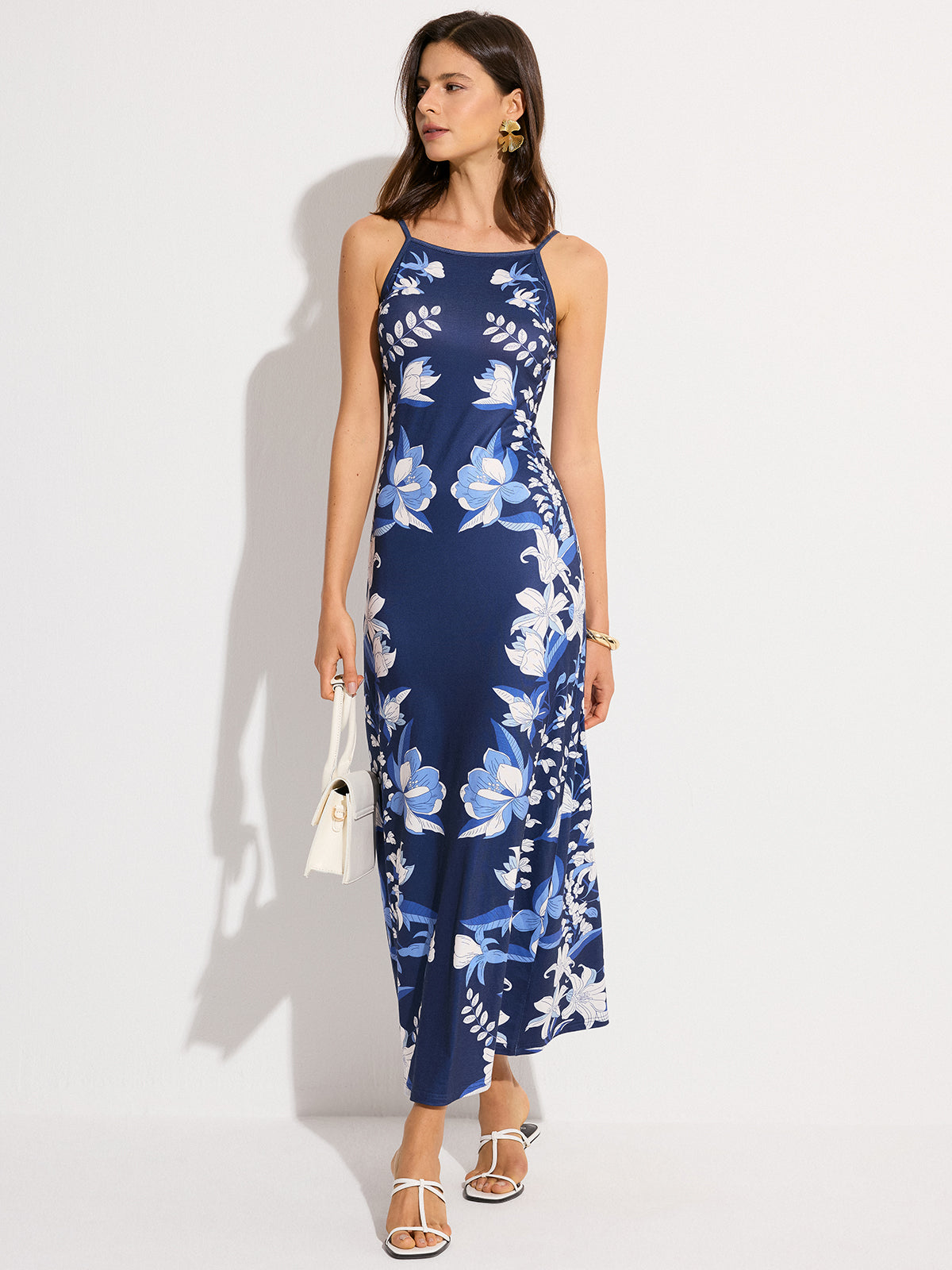 Robe longue à imprimé floral 