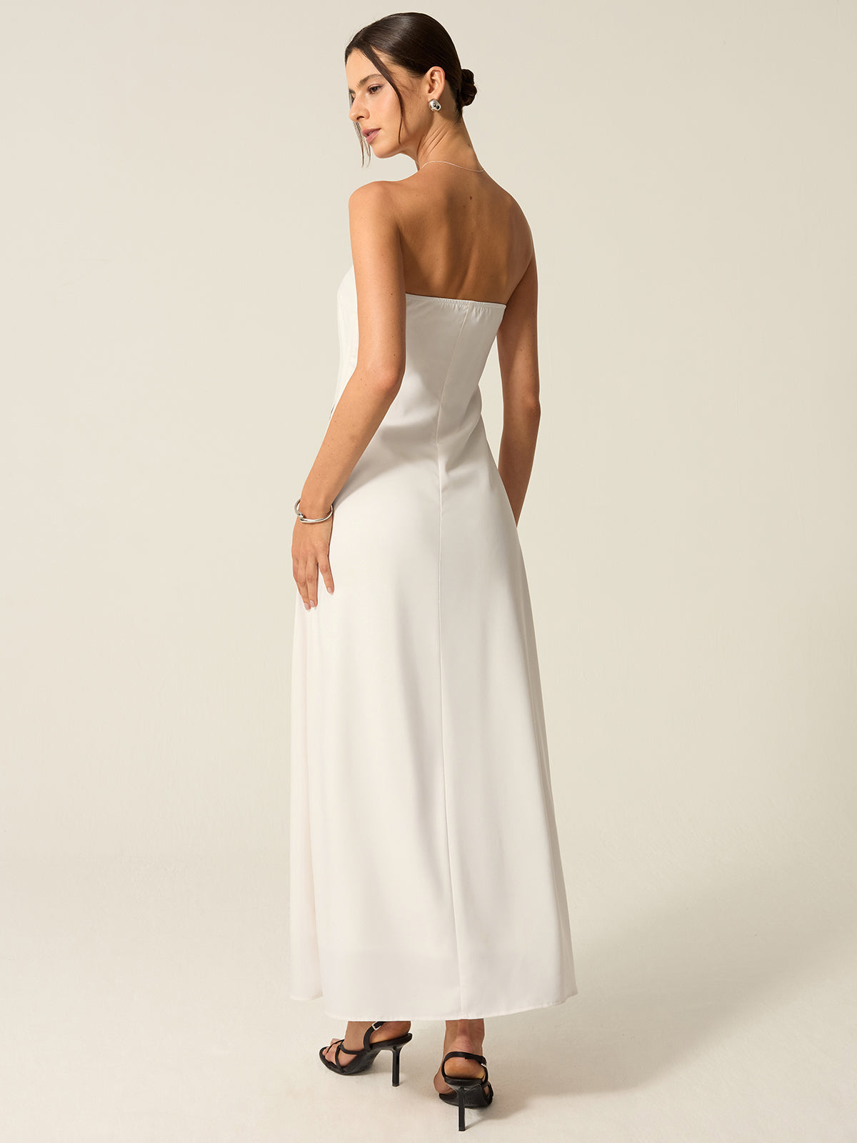 Trägerloses Maxikleid mit Blumenmuster