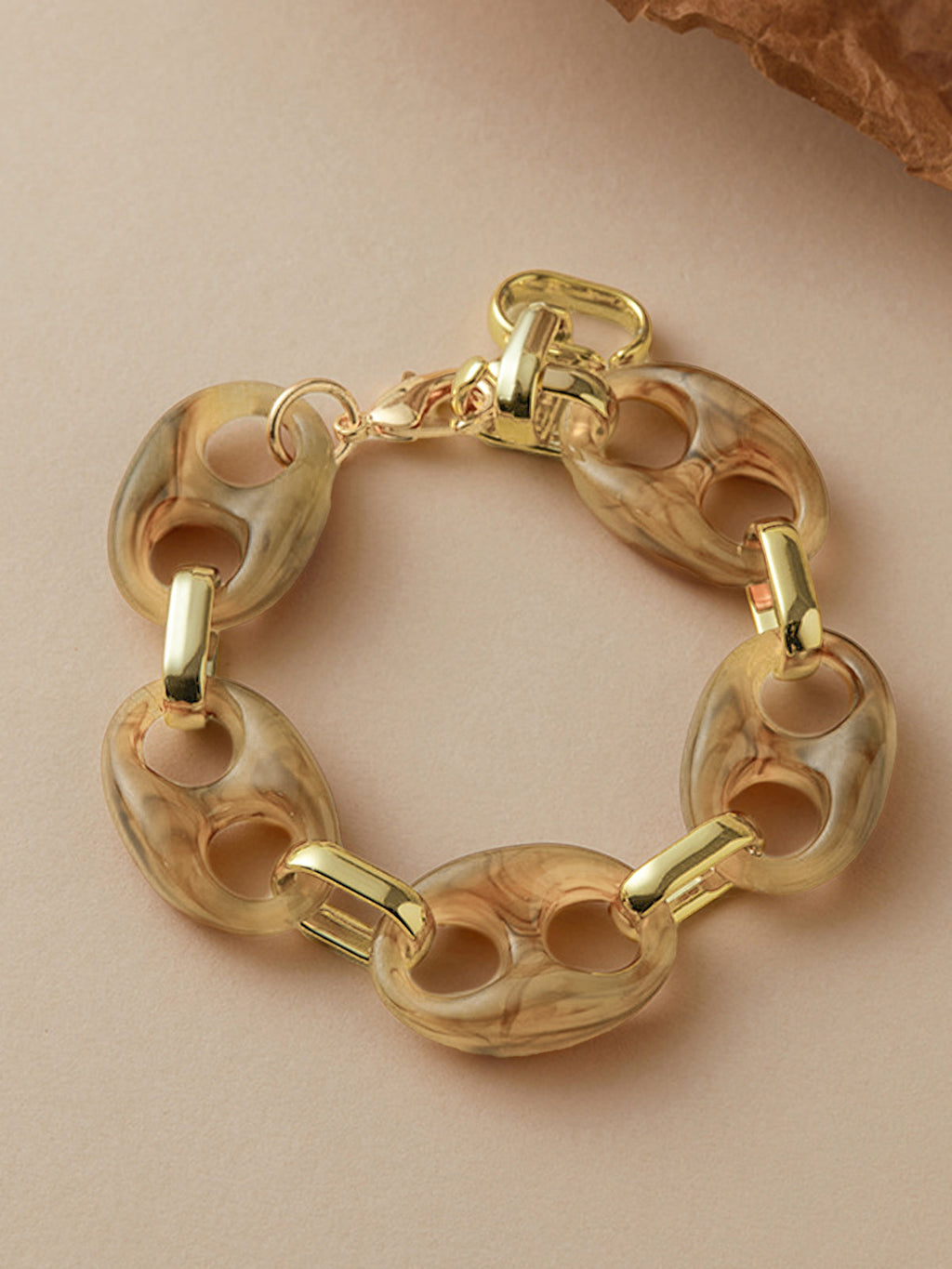 Bracelet à maillons en écaille de tortue
