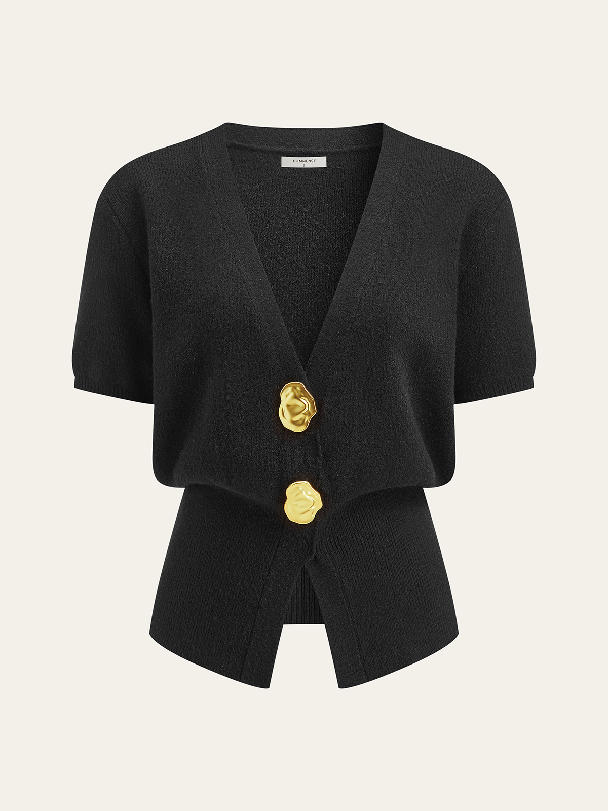 Pull à col en V à boutons métalliques 