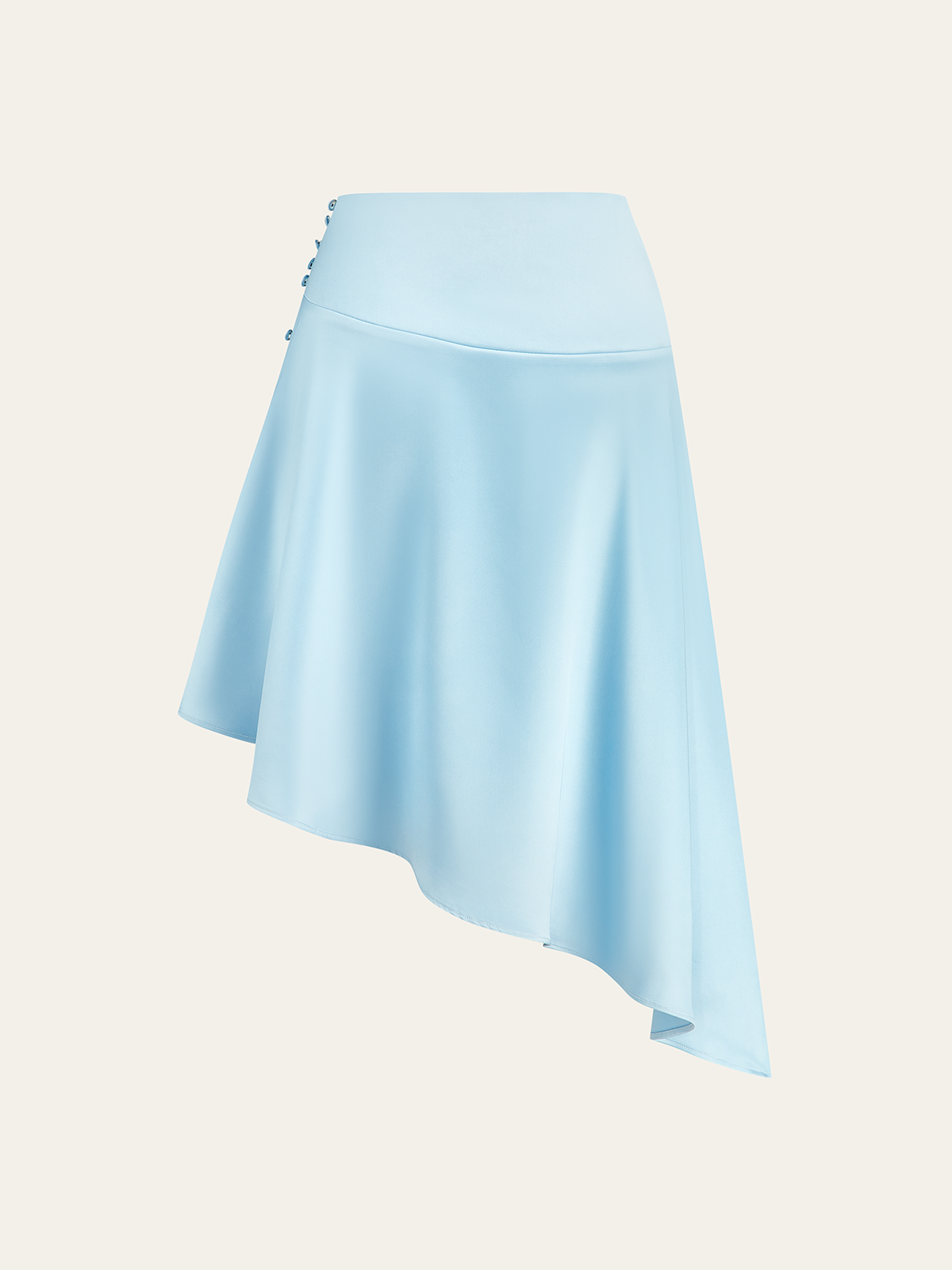 Asymmetrischer Rock mit seitlichen Knöpfen