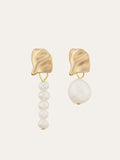 Boucles d'oreilles irrégulières en métal et perles