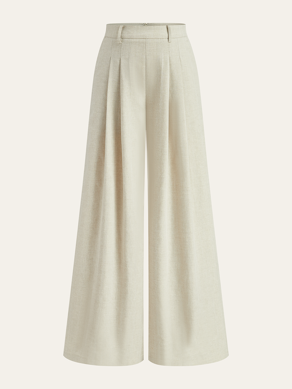 Pantalon large en mélange de lin