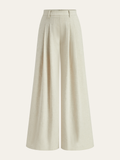 Pantalon large en mélange de lin
