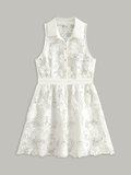 Mini-robe semi-transparente à fleurs 3D