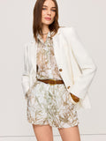 Blazer cintré en lin et coton