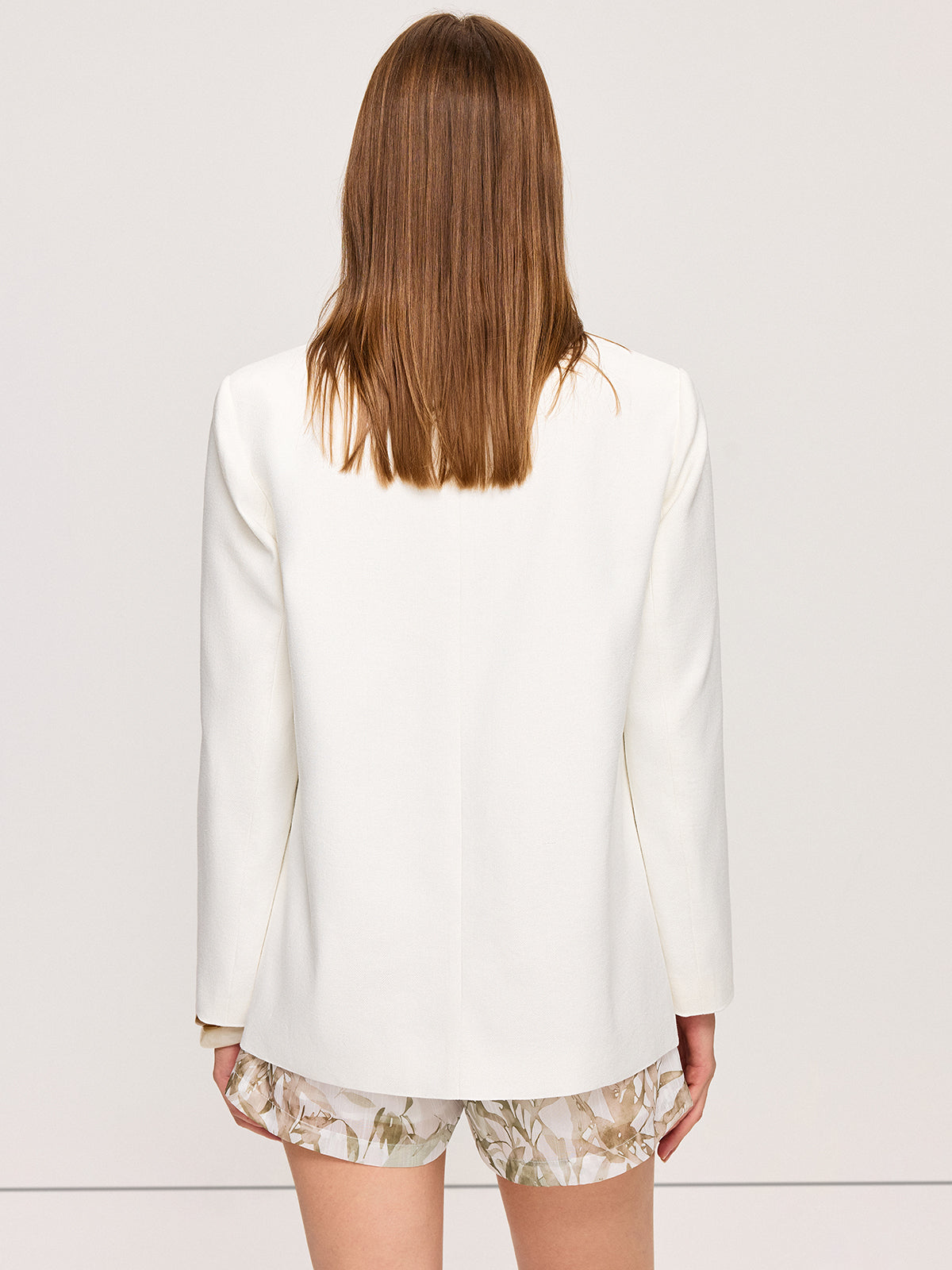 Blazer cintré en lin et coton