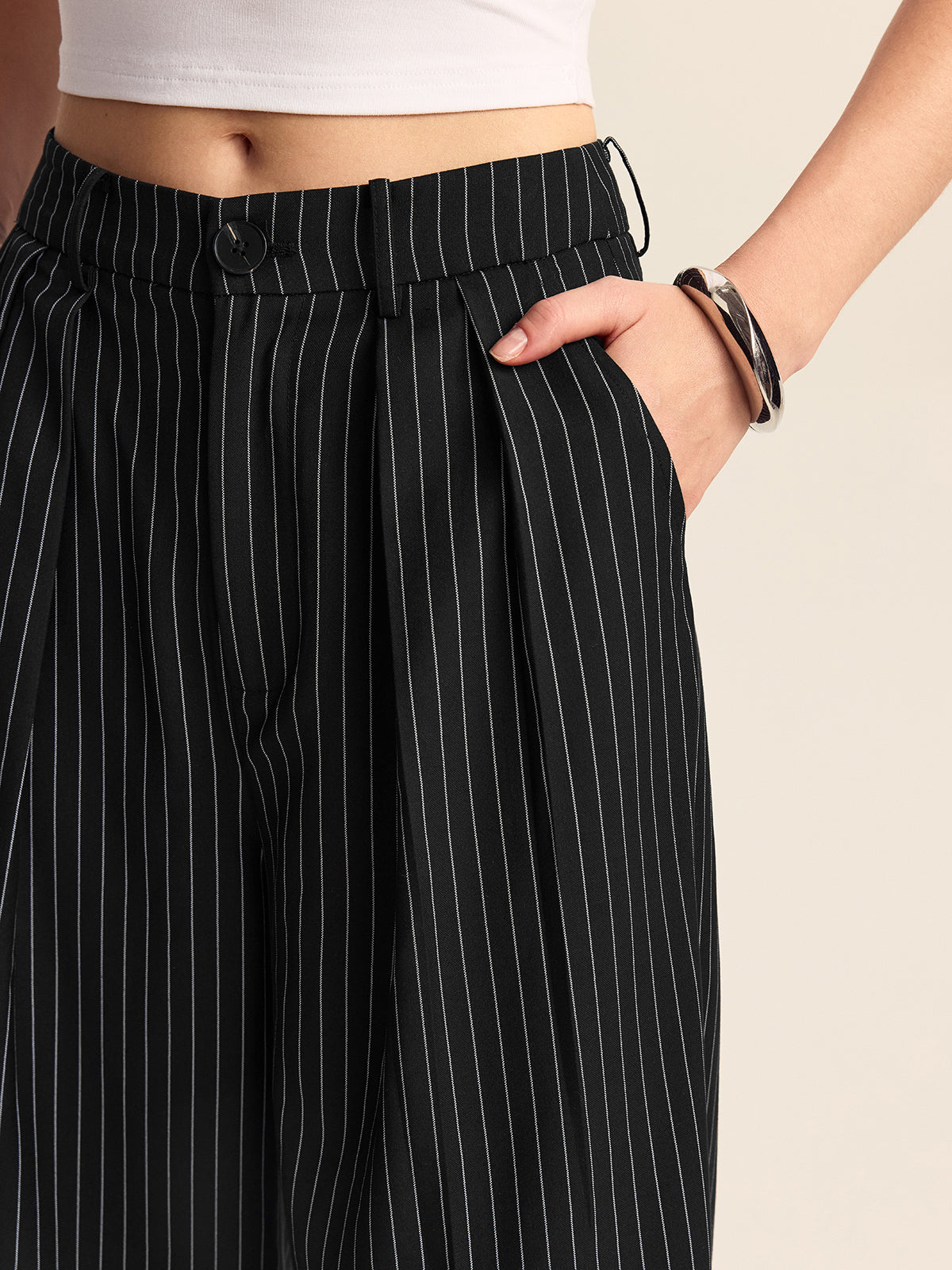 Striped Wide-Leg Pants