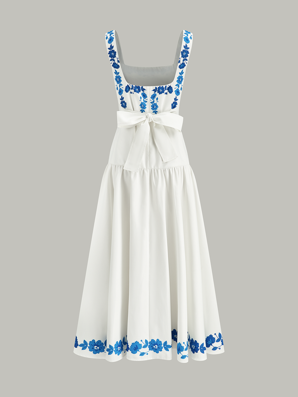 Midi-Kleid mit Schleife auf dem Rücken