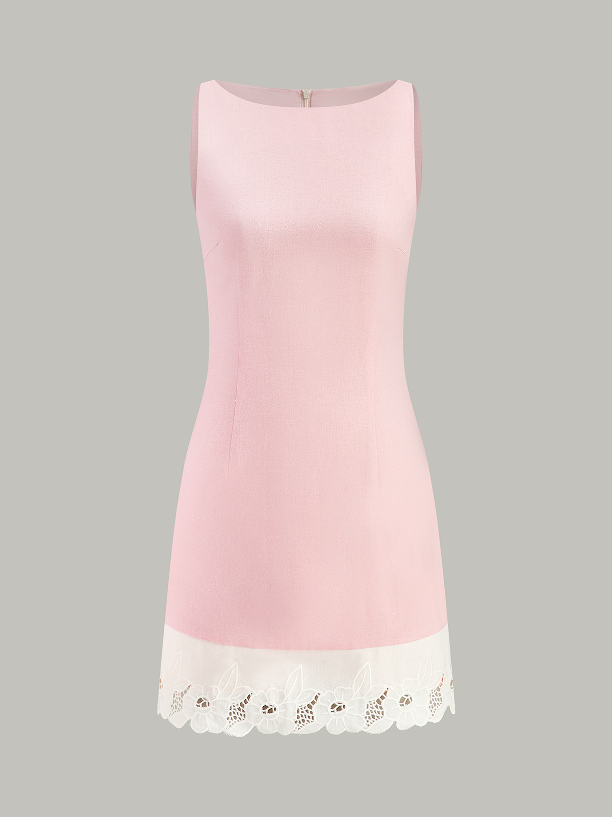 Minikleid aus Leinen und Baumwolle mit Stickerei
