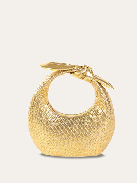 Sac fourre-tout à poignée torsadée dorée