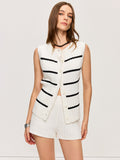 Ensemble gilet et short en maille rayée