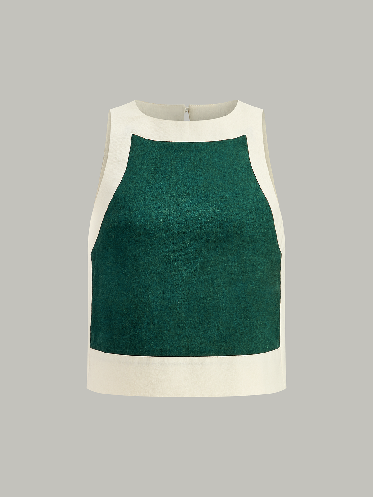 Contrast Trim Crop Top and Wide-Leg Pants Set