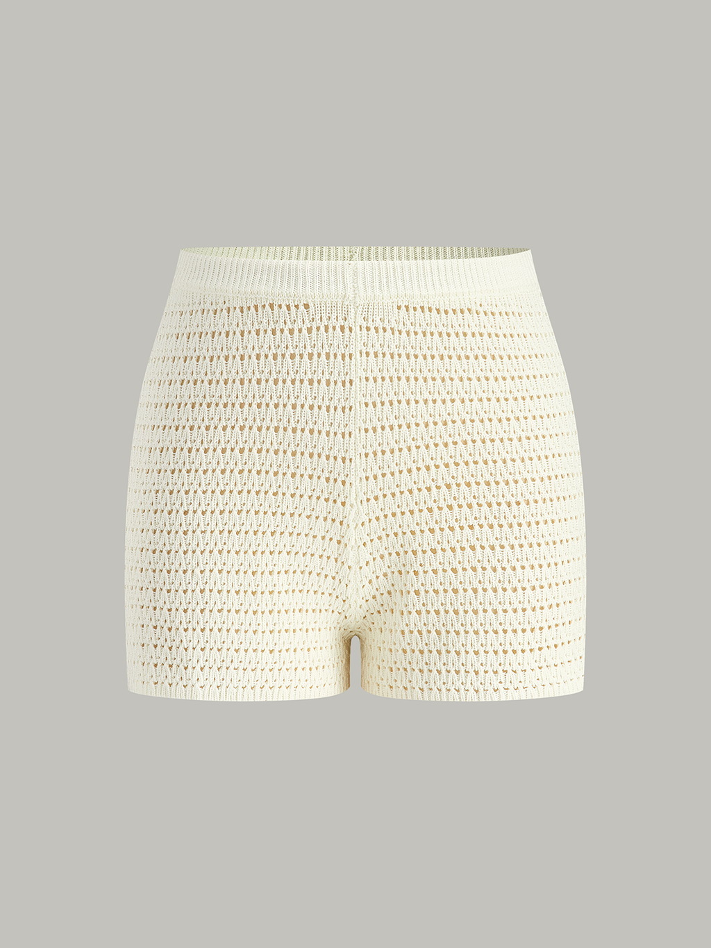 Halbtransparente Häkel-Strickshorts