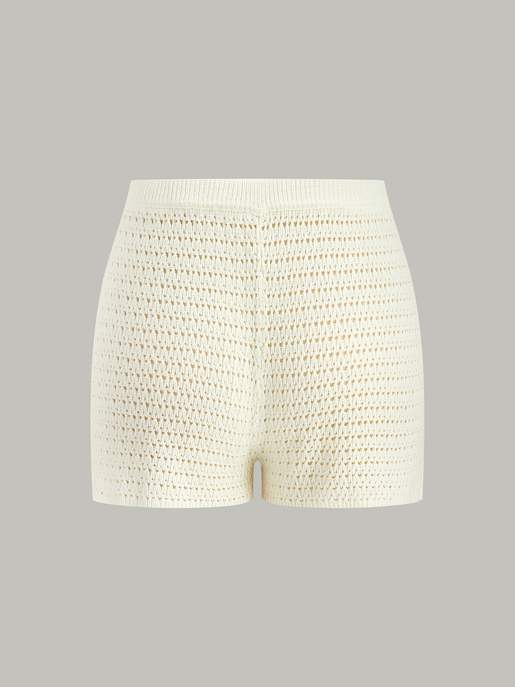Halbtransparente Häkel-Strickshorts