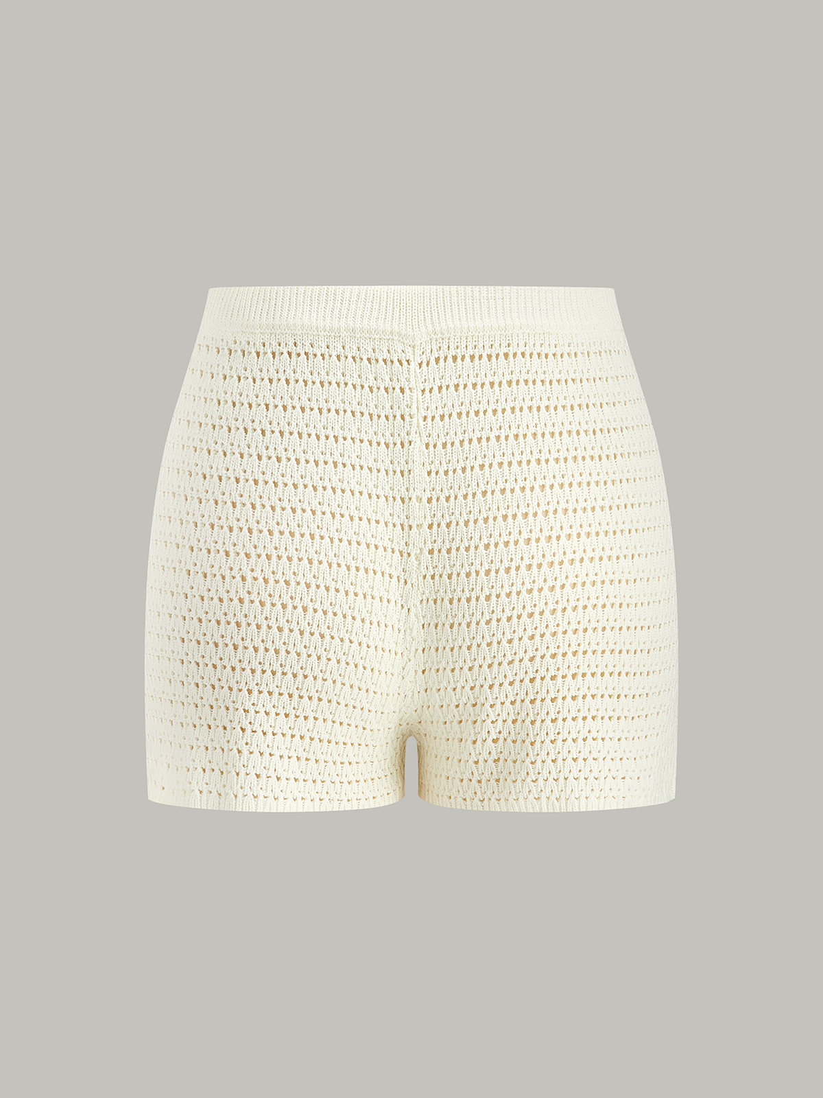 Semi-Sheer Crochet Knit Shorts