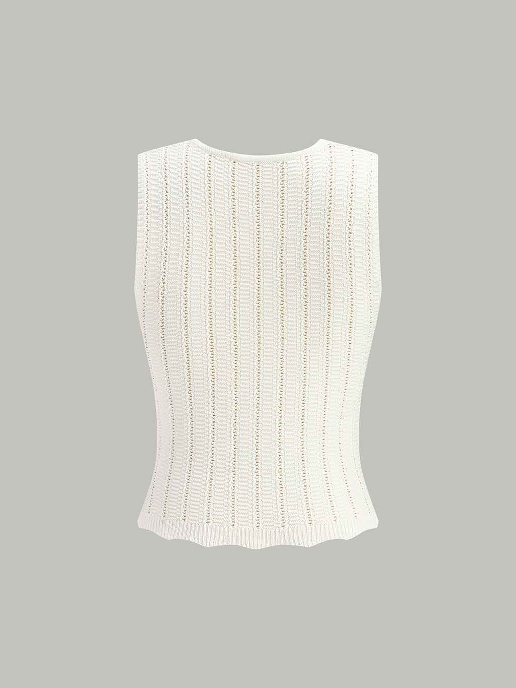Ärmellose Strickweste mit Blumendekoration
