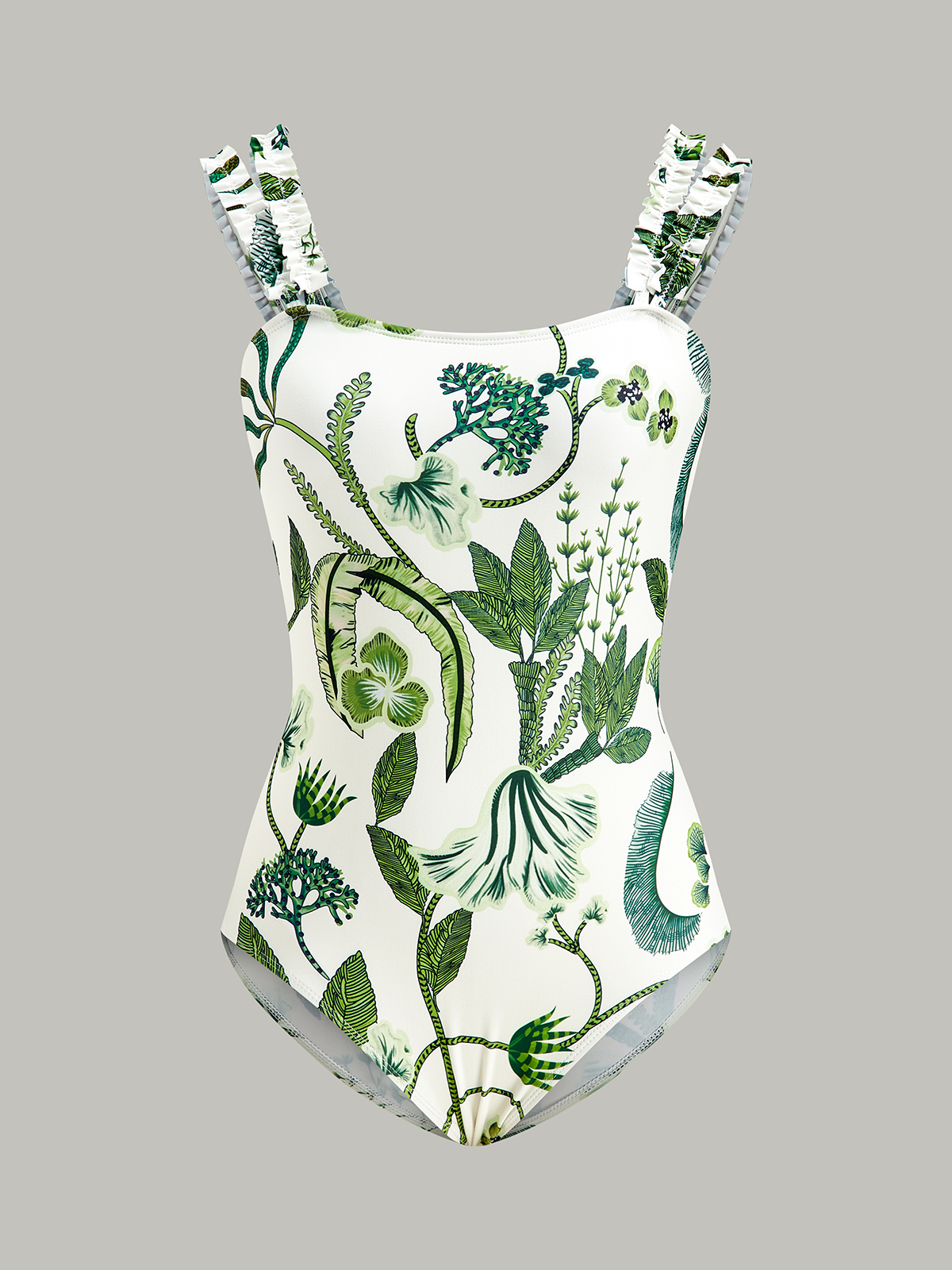 Maillot de bain une pièce à imprimé floral et bretelles à volants