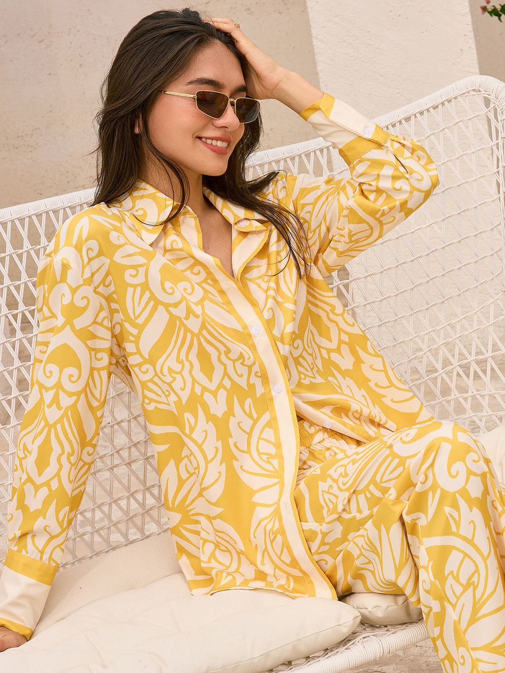 Chemise surdimensionnée à motifs