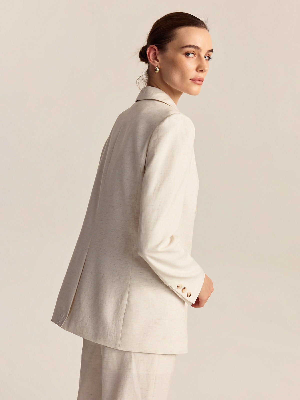 Blazer aus Tencel-Leinen-Mix