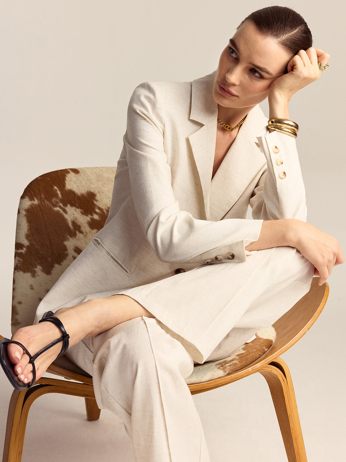 Blazer aus Tencel-Leinen-Mix